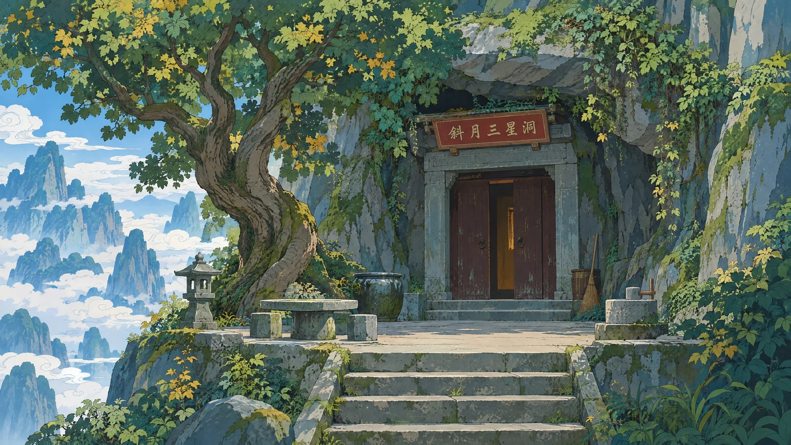 AI 漫剧中的中式山门场景